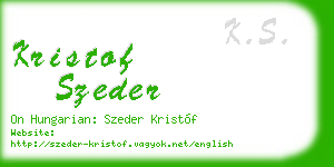 kristof szeder business card